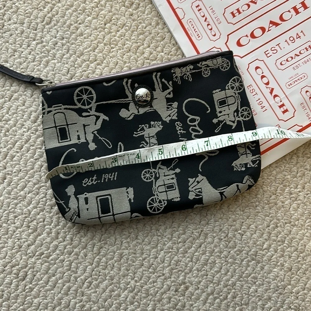 COACH Carriage Black Canvas Pouch & Gift Bag